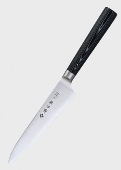 Нож Tojiro Oboro 13,5см с черно-белым узором на рукоятке, фото