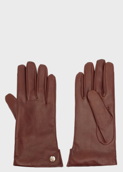 Перчатки из кожи Coccinelle коричневого цвета, фото