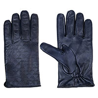 Мужские перчатки Emporio Armani из синей кожи с тиснением, фото