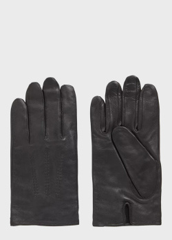 Перчатки из кожи Hugo Boss с шерстяной подкладкой, фото