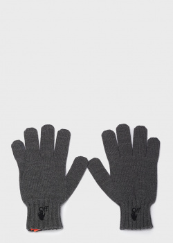 Мужские перчатки Off-White серого цвета, фото