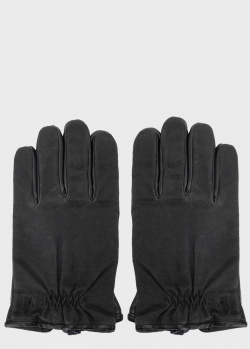 Мужские перчатки на резинке Polo Ralph Lauren черного цвета, фото
