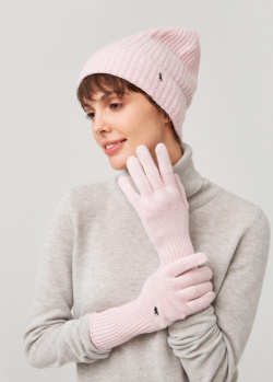 Розовые перчатки GD Cashmere из смесового кашемира, фото