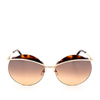 Солнцезащитные очки Marc Jacobs в тонкой металлической оправе с коричневыми вставками, фото