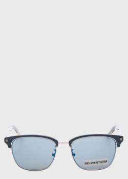 Прямоугольные очки Ermenegildo Zegna с синей оправой, фото