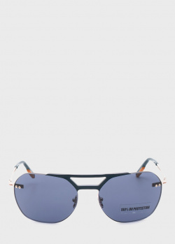 Металлические очки Ermenegildo Zegna с линзами голубого цвета, фото