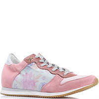 Розовые кроссовки Patrizia Pepe с цветочным принтом, фото