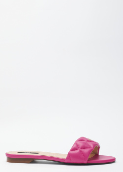 Розовые шлепанцы Patrizia Pepe с геометрической стежкой, фото