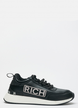 Черные кроссовки John Richmond с фирменным принтом, фото