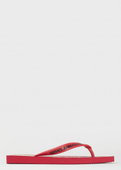Красные вьетнамки Versace Jeans Couture с узором, фото