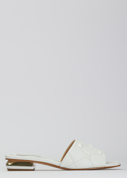 Белые шлепанцы Marino Fabiani декорированы стежкой, фото