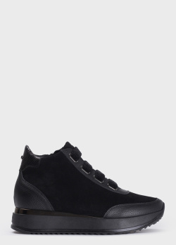 Велюровые ботинки с вставками из кожи Kelton Olimpia на шнуровке и молнии, фото