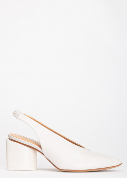 Белые туфли-слингбеки Halmanera с острым носком, фото
