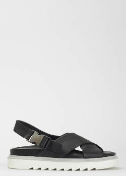 Черные сандалии Bogner из зернистой кожи, фото