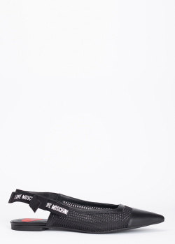 Черные слингбеки Love Moschino на низком каблуке, фото