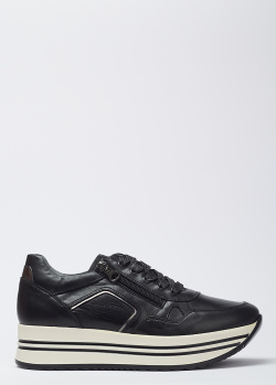Кроссовки на шнуровке Nero Giardini черного цвета, фото