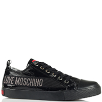Черные кеды Love Moschino с лаковым покрытием, фото