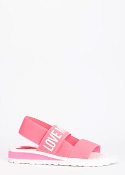 Розовые сандалии Love Moschino из текстиля, фото