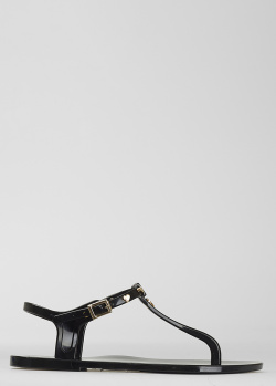 Черные сандалии Love Moschino с фирменным декором, фото