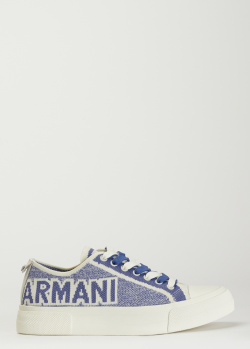Текстильные кеды Emporio Armani с толстой подошвой, фото