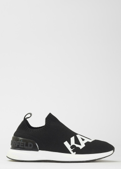 Черные кроссовки Karl Lagerfeld без шнуровки, фото