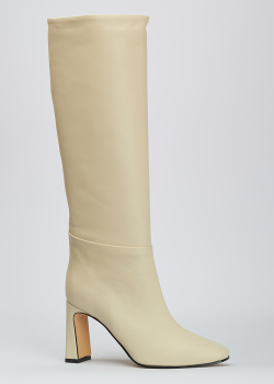 Сапоги молочного цвета Bianca Di с квадратным носком, фото