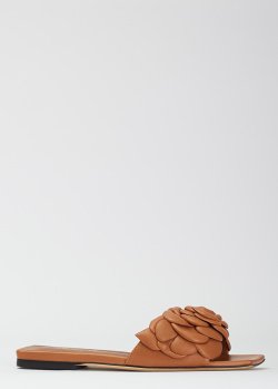 Шлепанцы с цветком Evaluna коричневого цвета, фото