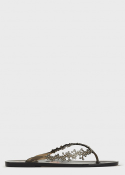 Силиконовые шлепанцы Menghi с цветочным узором и стразами, фото