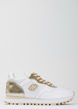 Белые кроссовки Liu Jo с золотистыми деталями, фото