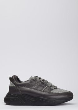 Черные кроссовки Doucal's из гладкой кожи, фото