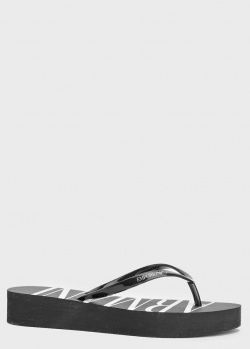 Пляжные шлепанцы Emporio Armani с логотипом, фото