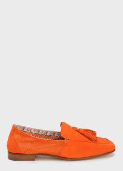 Туфли Fratelli Rossetti оранжевого цвета с перфорацией, фото