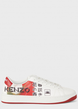 Белые кроссовки Kenzo Kourt с цветочным принтом, фото