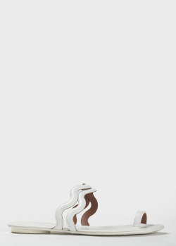Кожаные шлепанцы L'Autre Chose белого цвета, фото