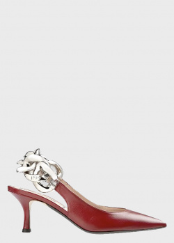 Туфли-слингбеки N21 красного цвета, фото