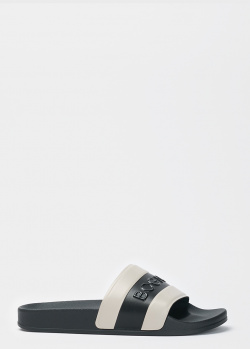 Черные шлепанцы Bogner с серыми полосами, фото