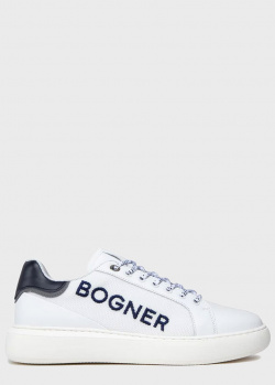 Мужские белые кроссовки Bogner с синими вставками, фото