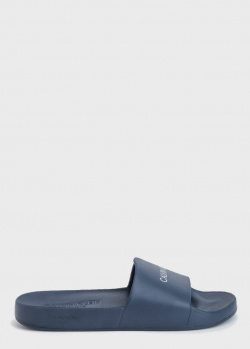 Шлепанцы Calvin Klein с брендовой надписью спереди, фото