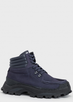Утепленные ботинки Emporio Armani синего цвета, фото
