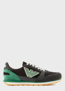 Мужские кроссовки Emporio Armani с зелеными вставками, фото