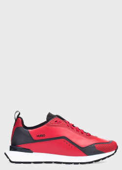 Красные кроссовки Hugo Boss Cubite с черными вставками, фото