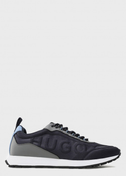 Синие кроссовки Hugo Boss с брендовой надписью, фото