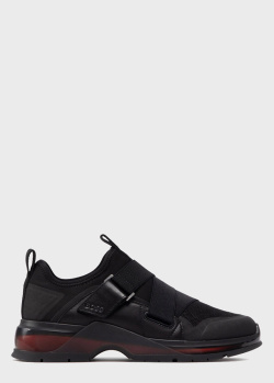 Кроссовки на липучках Hugo Boss черного цвета, фото