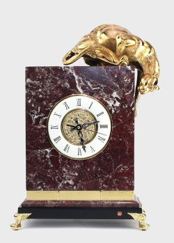 Мраморные часы Credan Пантера с позолотой, фото