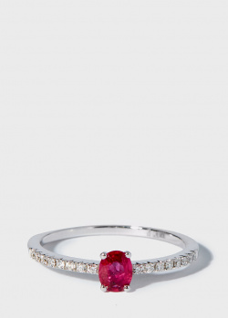 Кольцо Zarina Кольори Кохання с рубином и бриллиантовой дорожкой, фото