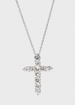Золотая цепочка с крестиком Zarina Sparkling Eyes в бриллиантах (1,47 ct), фото