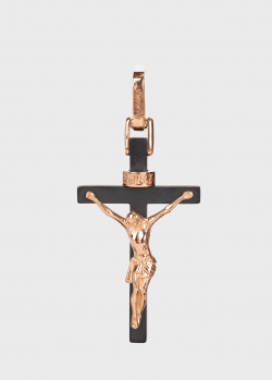Крест-подвеска Baraka Cyborg Ceramic из розового золота и стали, фото