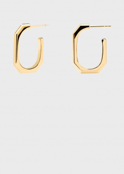 Серьги-кольца P D Paola The Chain Signature Link Gold из позолоченной латуни, фото