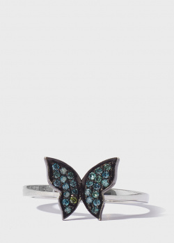 Коктейльное кольцо Roberto Bravo с бабочкой в бриллиантах, фото