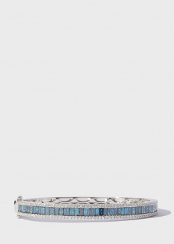 Теннисный браслет Roberto Bravo в белых и голубых бриллиантами, фото